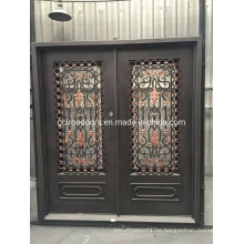 Puerta de seguridad de hierro forjado de diseño de casa de lujo